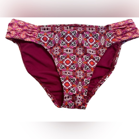 LAUREN RALPH LAUREN NWOT PINK GEOMETRIC BANDEAU BIKINI TOP & BOTTOM SIZE 4/EU 36 - Picture 3 of 14